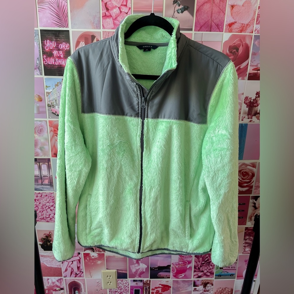 Emily B Fuzzy Green Jacket